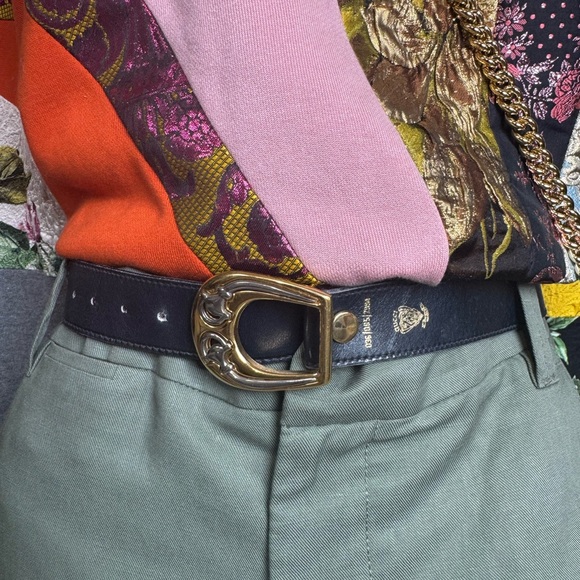 Gucci Vintage Reversible Leather Belt Dual Tone Buckle Small 2/4 - Picture 3 of 12